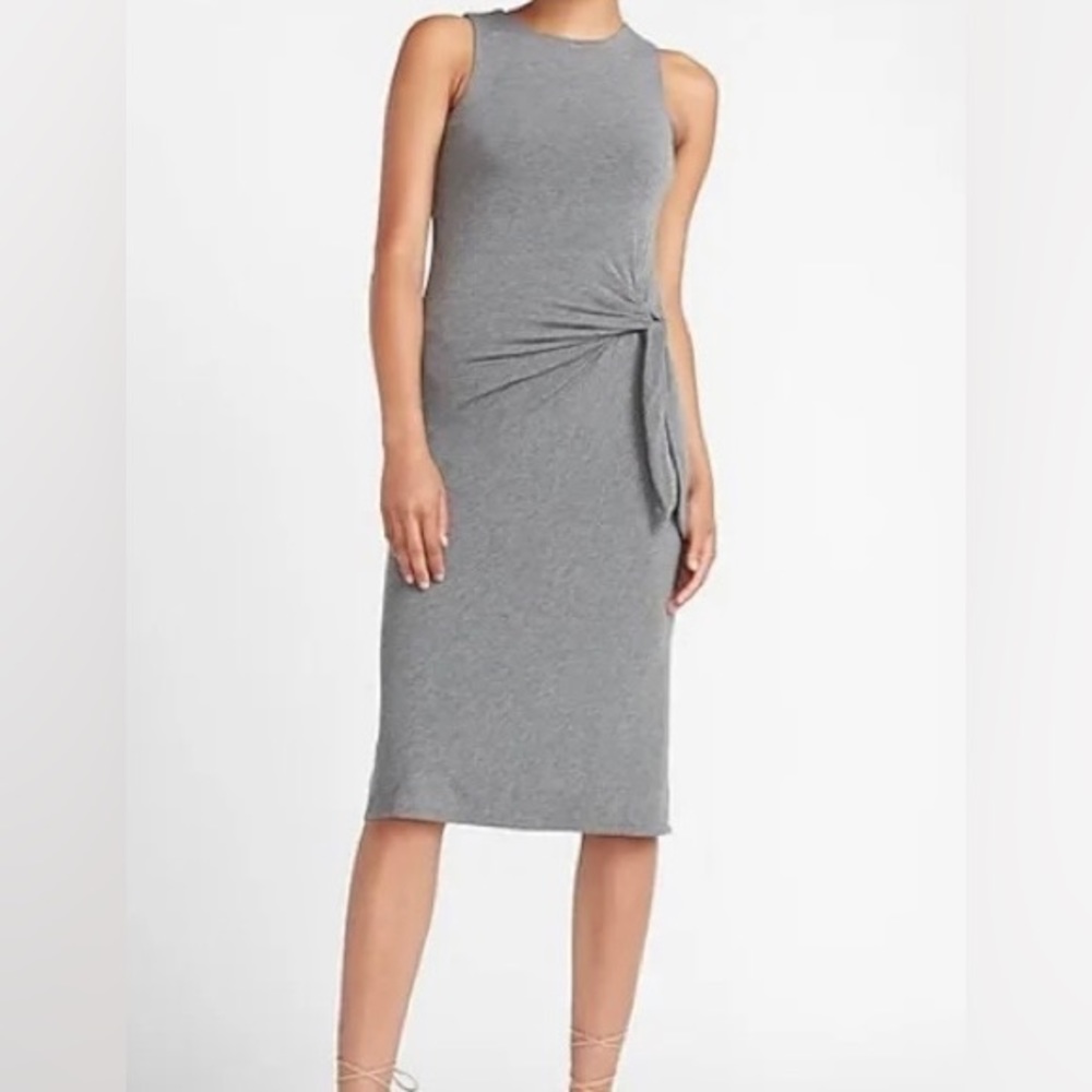 Express gray dress with side tie, size S